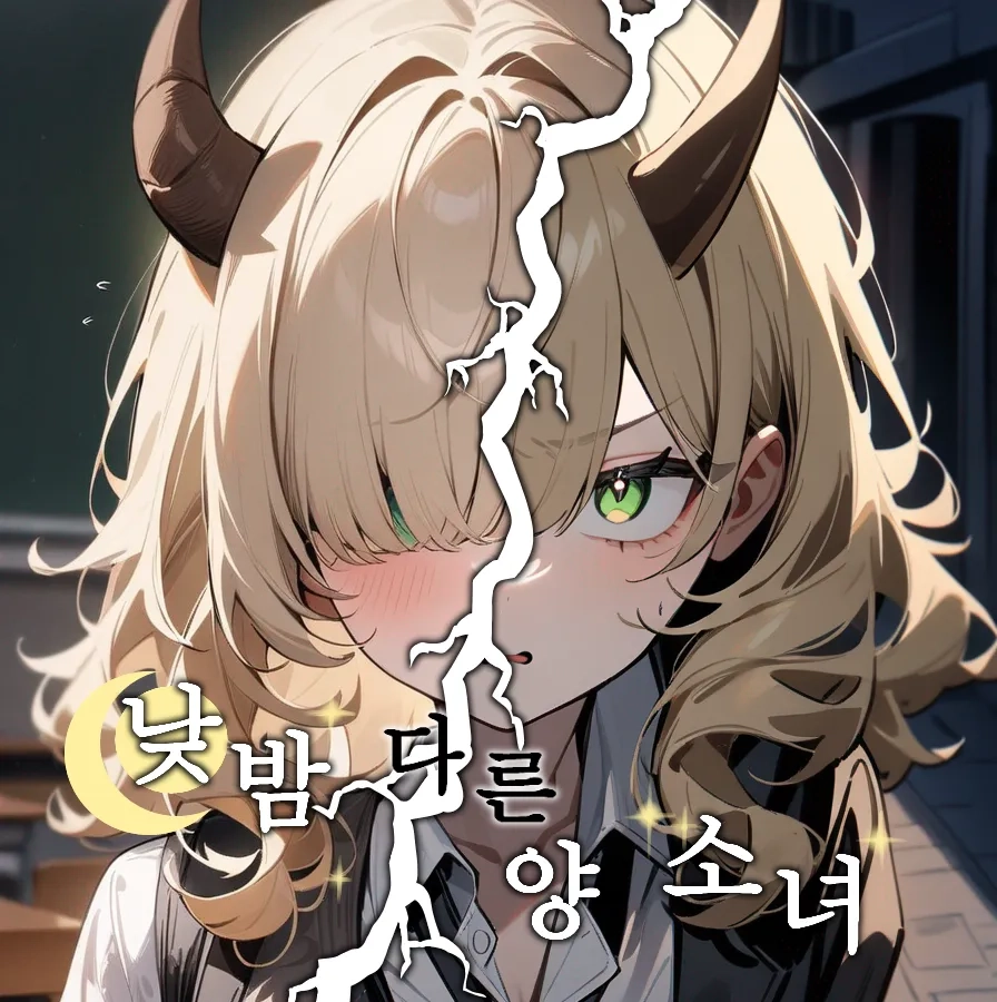 낮밤 다른 양 소녀